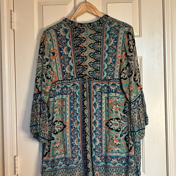 Vibrant Blue and Orange Women's Kimono - Picture 6 of 11